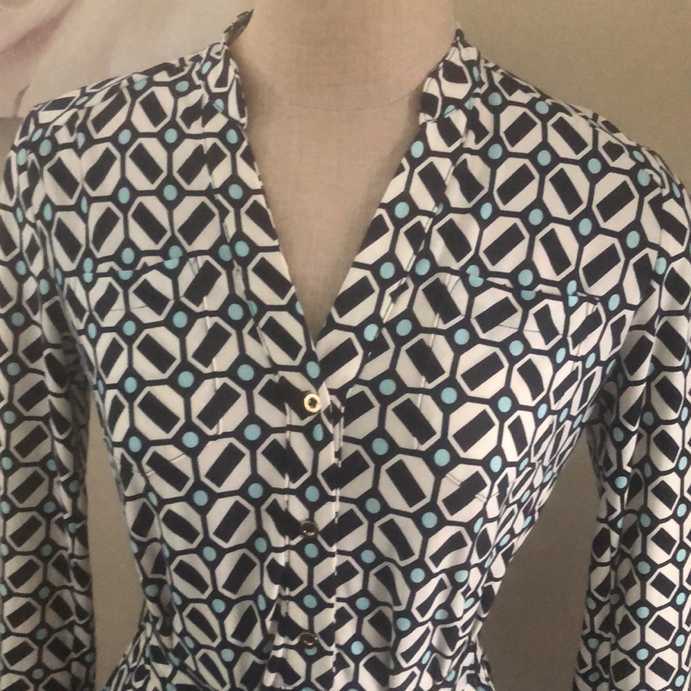 DM Collection Belted Print Dress